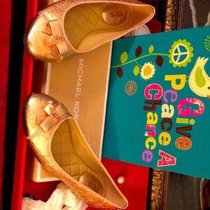 Bronze shimmering Micheal Kors flats